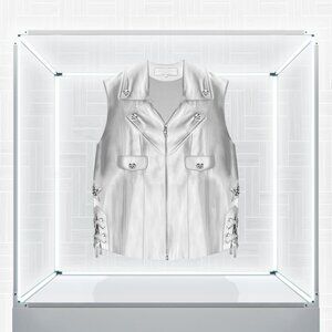 Chrome Hearts White Leather Star Vest